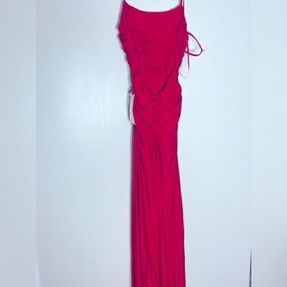 B DARLIN Cowl Neck Shirred Gown Juniors 3/4 Black Solid Sleeveless Back Zipped - Picture 6 of 9